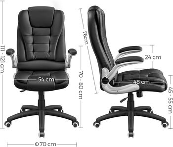 High Back Office Swivel Chair With Flip Up Armrests, 3 of 9