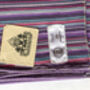 Nepali Cotton Scarf, Purple Stripes, Ethically Handmade, thumbnail 2 of 7