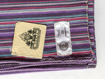 Nepali Cotton Scarf, Purple Stripes, Ethically Handmade, 2 of 7