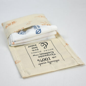 Organic Cotton Hankies Set Of Three In A Fabric Bag, 11 of 12