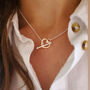 Sterling Silver Toggle Love Heart T Bar Necklace, thumbnail 6 of 7