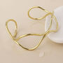 Gold Plated Wire Wave Cuff Bangle, thumbnail 3 of 4