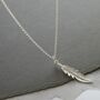Sterling Silver Lucky Feather Necklace, thumbnail 2 of 7