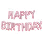 Matte Pink Happy Birthday Balloon Bunting Decoration, thumbnail 2 of 3