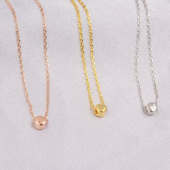 Tiny Dot Pendant Necklace In Sterling Silver, 3 of 12