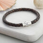 Men's Plaited Leather Personalised Clasp Bracelet, thumbnail 2 of 8