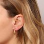 Brushed Gold Drop Clip On Earrings, thumbnail 2 of 2