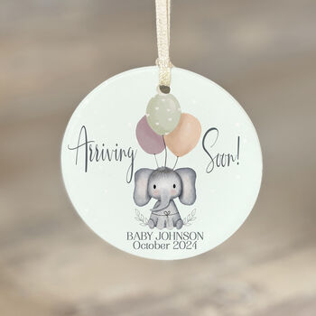 Baby Elephant Pregnancy Announcement Bauble, 3 of 7