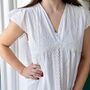 Ladies White Cotton Lace Panel Nightdress 'Valerie', thumbnail 2 of 5