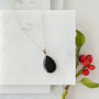 925 Sterling Silver Black Obsidian Pendant Necklace, thumbnail 3 of 5