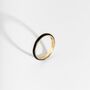 Black Enamel And 14k Gold Vermeil Plated Stacking Ring, thumbnail 2 of 9