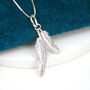 Personalised Silver Two Feather Necklace, thumbnail 4 of 10