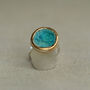 Small Round Emerald Turquoise Lagoon Adjustable Ring, thumbnail 1 of 3