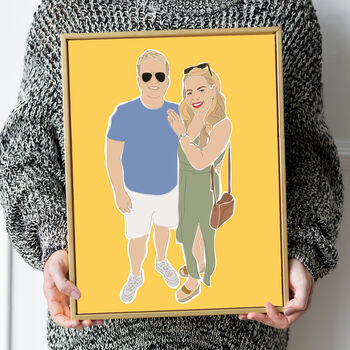 Custom Family Portrait Line Art Colour Block Gift, 6 of 9