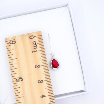 Garnet Red Teardrop Earrings, 4 of 6