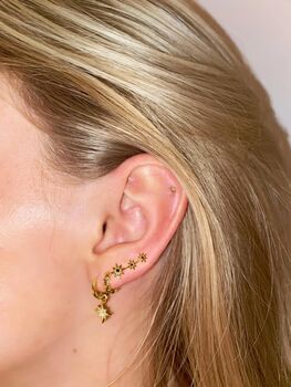 Starburst Ear Crawler Earrings In Sterling Silver, 7 of 12