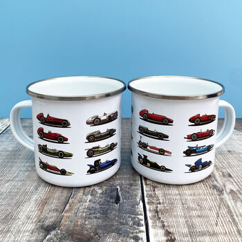 History Of F1 Grand Prix Cars Enamel Mug, 3 of 3
