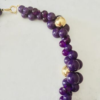 Original Vintage 1980s Purple Bauble Necklace, 4 of 6