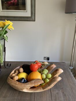 35cm Giant Hand Bowl – Handmade Teak Root Wooden Dish, 8 of 10