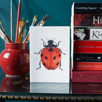 Hand Drawn Ladybird Illustrated Blank Greeting Card, 2 of 10