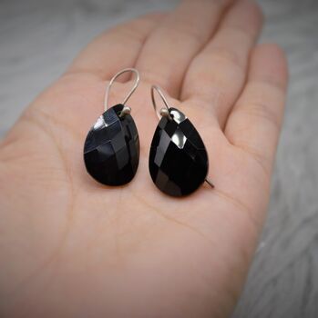 Black Onyx Sterling Silver Earrings, 7 of 7