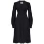 Ava Dress In Liquorice Black Vintage 1940s Style, thumbnail 1 of 3