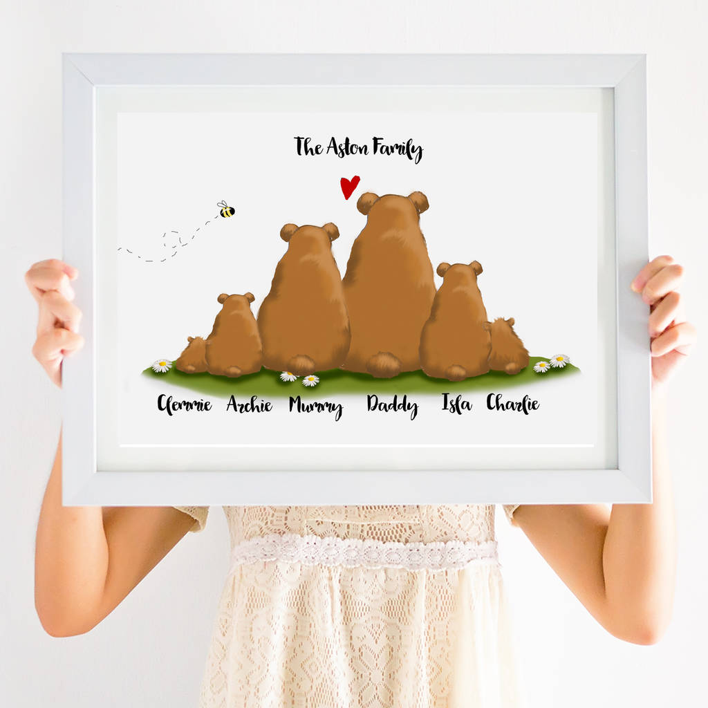Personalised Bear Family Print By Giddy Kipper