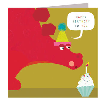 Stegosaurus Happy Birthday Card, 2 of 5