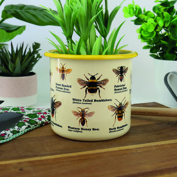 Bee Enamel Plant Pot, 3 of 6