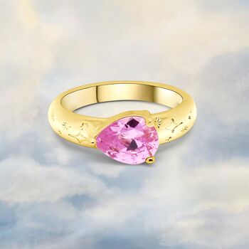 Pink Pear Drop Gemstone Ring, 8 of 9