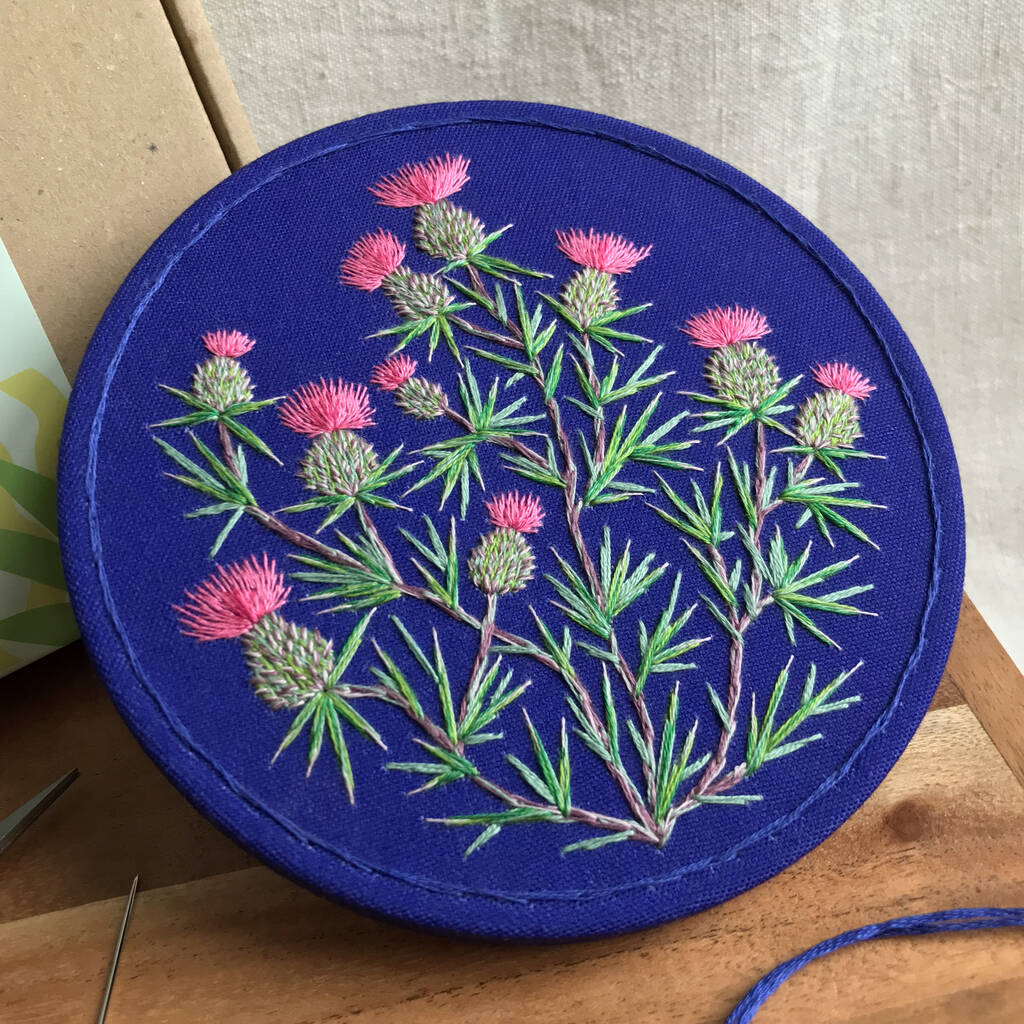 Scottish Thistles Embroidery Kit, 1 of 8