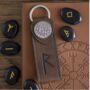 Men’s Rune Embossed Faux Leather Key Ring, thumbnail 3 of 8