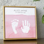Baby Hand And Footprint Colour Wash Framed Tile, thumbnail 1 of 5