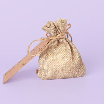 G Decor Set Of Five Or 10 Small Hessian Gift Bags, 4 of 8