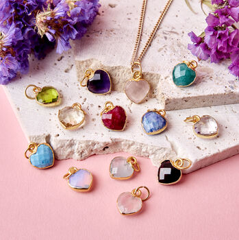 Gold Plated Heart Birthstone Necklace Card, 5 of 12