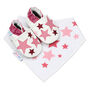 Dotty Fish Pink Twinkle Soft Leather Baby Shoes With Non Slip Sole, thumbnail 1 of 10