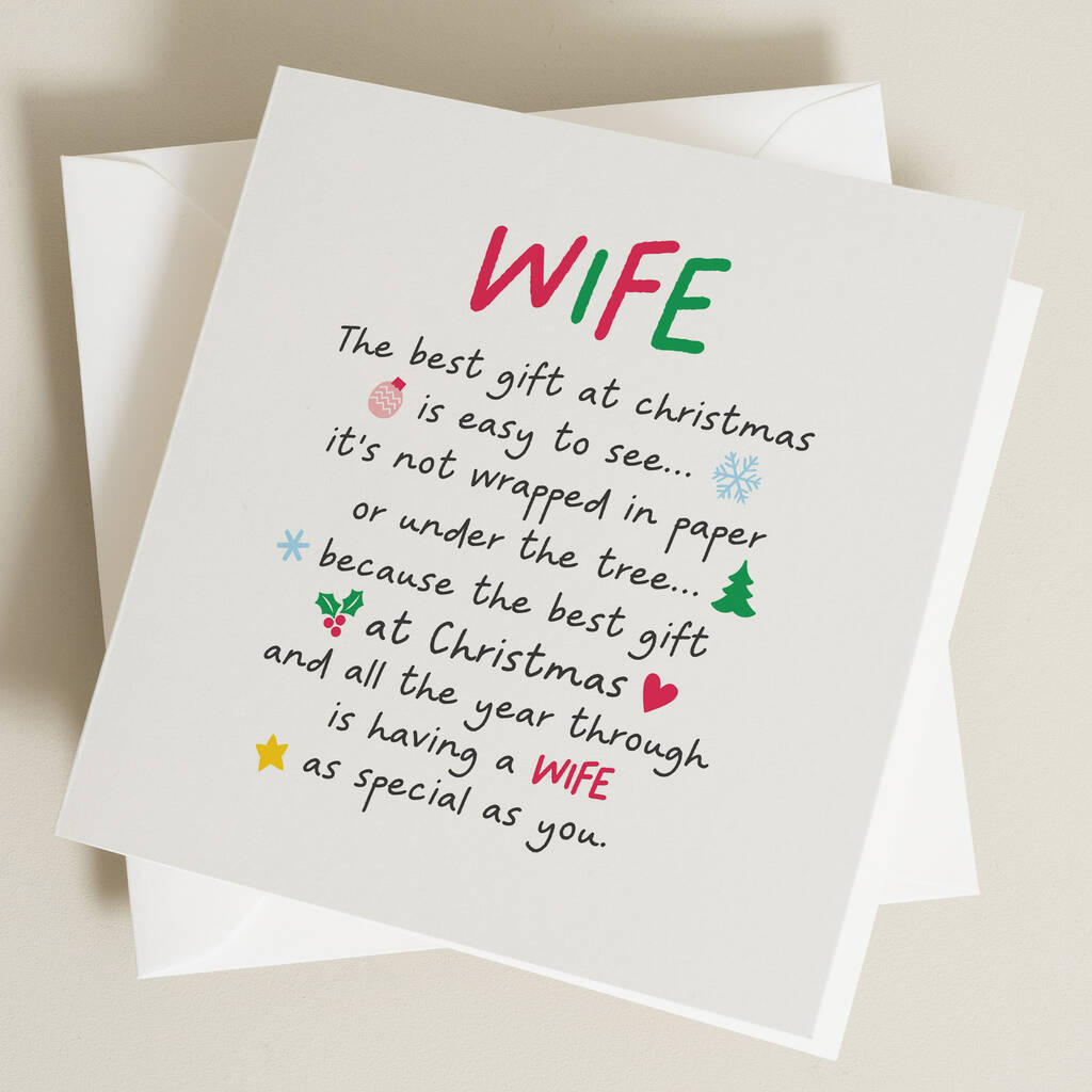 Christmas Poem Card For Wife By Twist Stationery