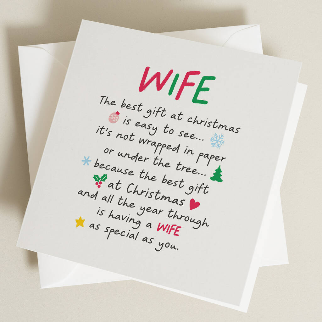 Christmas Poem Card For Wife By Twist Stationery Notonthehighstreet