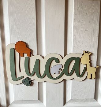 Large Wooden Name Sign For Kids Bedroom Personalised, 9 of 12