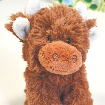 A Wee Hug Highland Cow Soft Toy With Keepsake, 9 of 9
