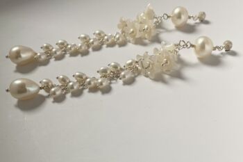 Bridal Pearl And Mother Of Pearl Earrings, 2 of 2