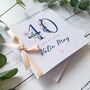 40th Birthday Card For Her, Navy With Pearls, thumbnail 4 of 6
