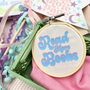 Mini Embroidery Hoop Shelf Decor For Readers, thumbnail 3 of 10