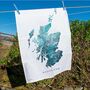 Scotland Watercolour Map Illustrated Tea Towel, thumbnail 4 of 10