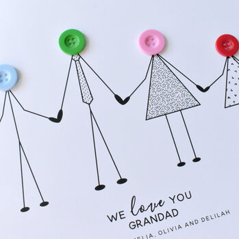 Personalised Grandad And Grandchildren Print, 4 of 11