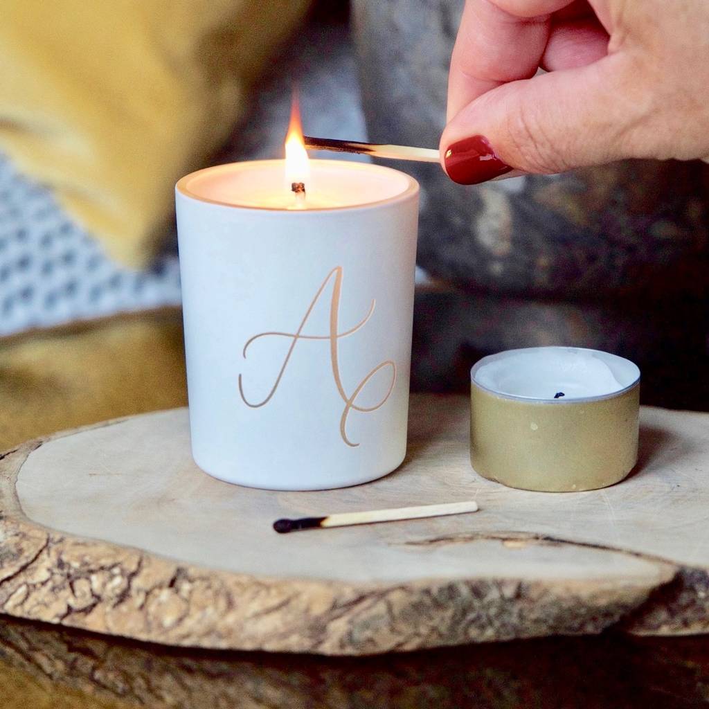 Calligraphy Initial Scented Votive, 1 of 3
