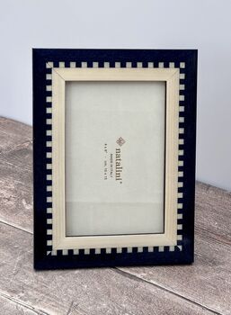 Natalini Navy Chequered Photo Frame, 2 of 4