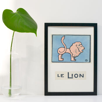 Le Lion Framed Vintage Lion Print, 2 of 6