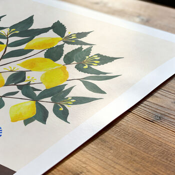 Vase Of Lemons Wall Art | Hand Painted Lemon Print, 3 of 9