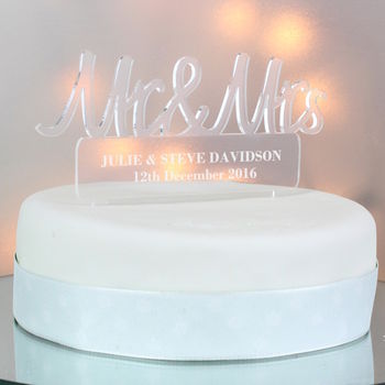 Personalised Mr And Mrs Cake Topper, 2 of 3